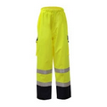 Lime Green Class 3 Premium Rain Pants with Black Bottom